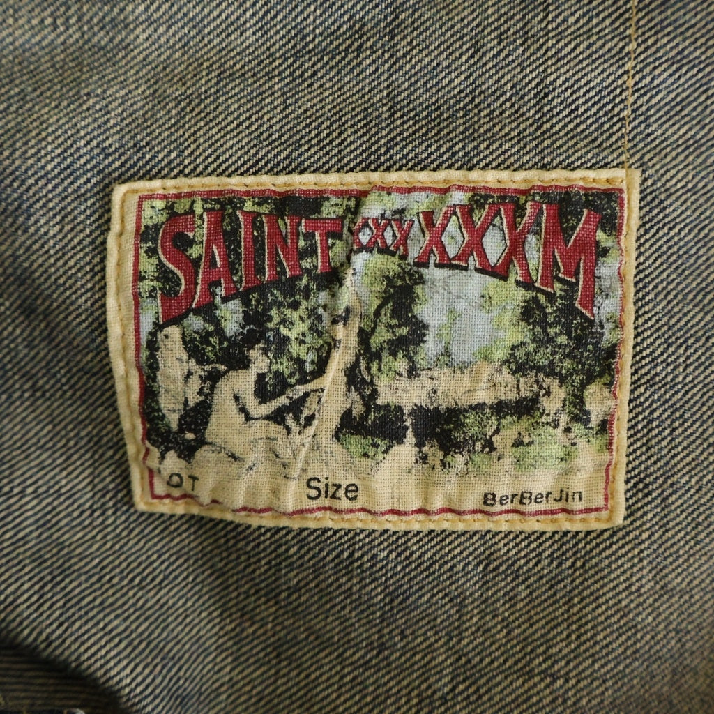 SAINT MICHAEL(セントマイケル) 25SS×BerBerJin DENIM JACKET DAMAGE ベルベルジン ダメージ加工 デニムジャケット インディゴ SM-HR8-0000-C39