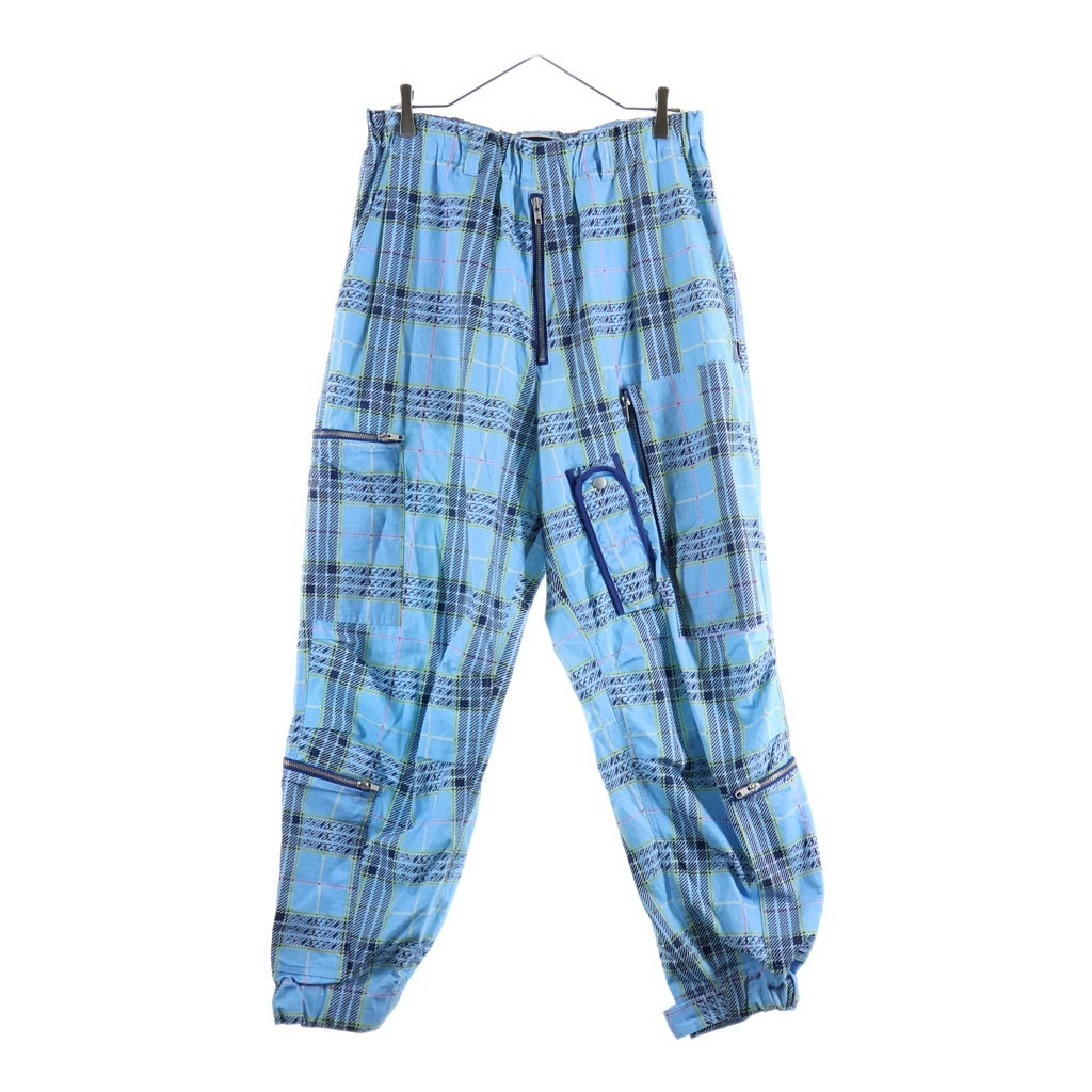 PHINGERIN(フィンガリン) RIPSTOP FLIGHT PANTS ORIGINAL PLAID イージーウエスト リップストップ フライトパンツ チェック柄 ブルー PD-252-BT-082