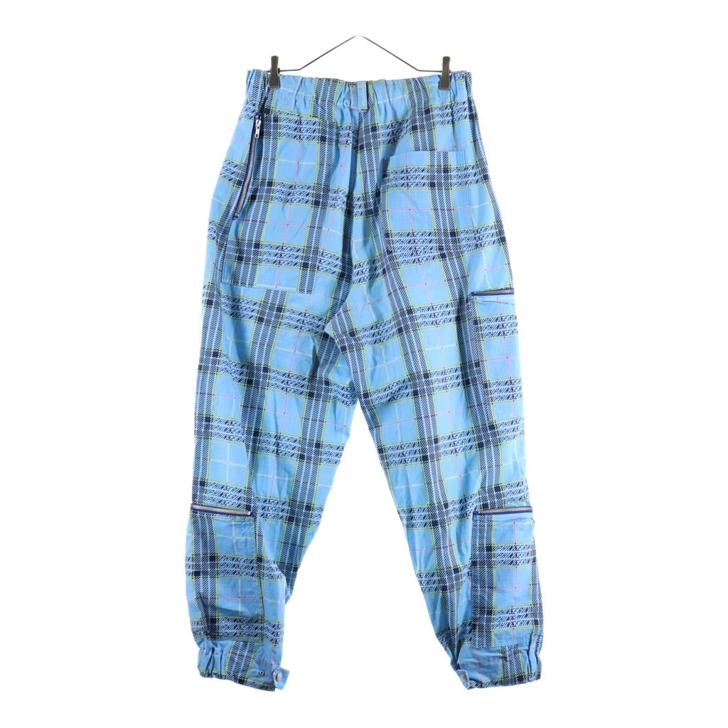 PHINGERIN(フィンガリン) RIPSTOP FLIGHT PANTS ORIGINAL PLAID イージーウエスト リップストップ フライトパンツ チェック柄 ブルー PD-252-BT-082