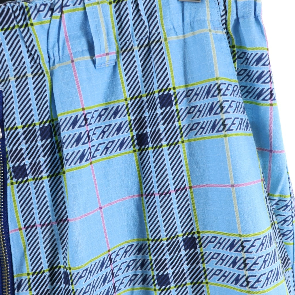PHINGERIN(フィンガリン) RIPSTOP FLIGHT PANTS ORIGINAL PLAID イージーウエスト リップストップ フライトパンツ チェック柄 ブルー PD-252-BT-082