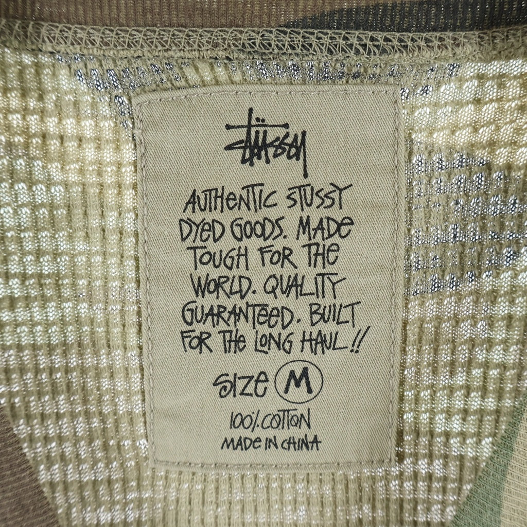 STUSSY(ステューシー) Pigment Dyed LS Thermal ピグメントダイ サーマル 迷彩 カモ 長袖Tシャツ カーキ 1140396