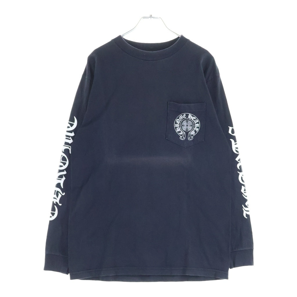 CHROME HEARTS(クロムハーツ) OLD アームロゴ バックホースシュープリント 長袖Tシャツ ロングスリーブカットソー ブラック