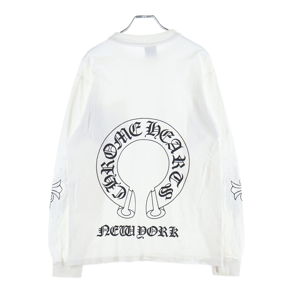 CHROME HEARTS(クロムハーツ) OLD CH NEW YORK L/S TEE オールド ニューヨーク限定 アームクロスプリント 長袖Tシャツ ロングスリーブカットソー ホワイト