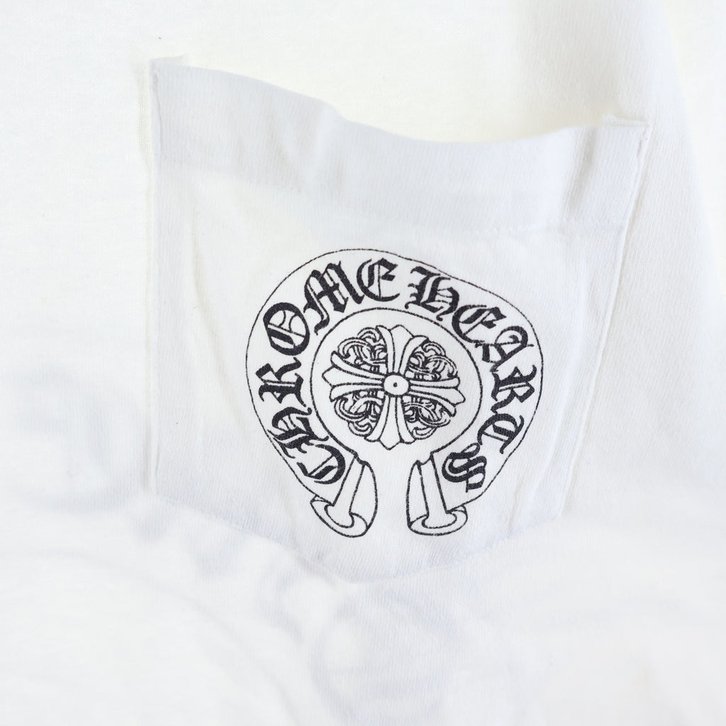 CHROME HEARTS(クロムハーツ) OLD CH NEW YORK L/S TEE オールド ニューヨーク限定 アームクロスプリント 長袖Tシャツ ロングスリーブカットソー ホワイト