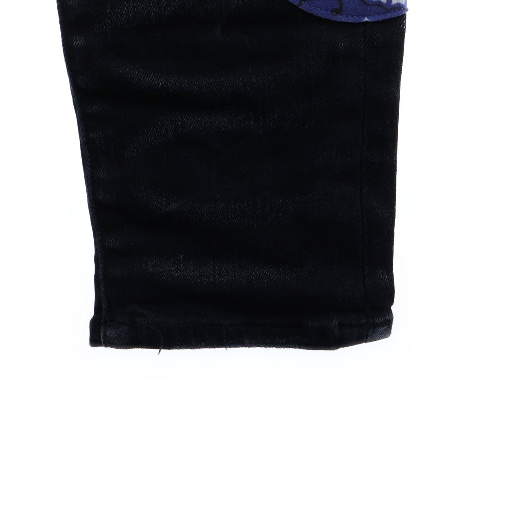 AMIRI(アミリ) ダメージ加工 スキニーデニムパンツ バンダナデザインデニムパンツ ブラック SR1PS22MDS192SAMDSI
