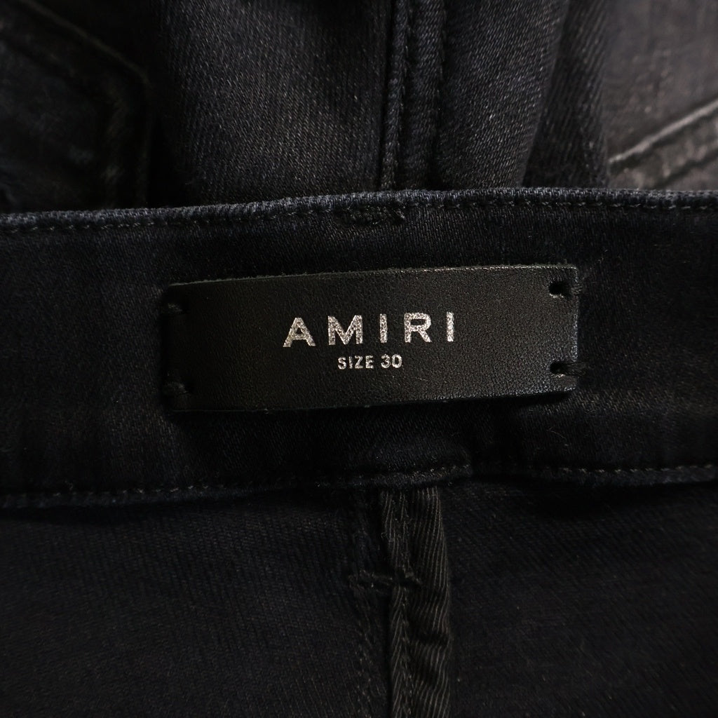 AMIRI(アミリ) ダメージ加工 スキニーデニムパンツ バンダナデザインデニムパンツ ブラック SR1PS22MDS192SAMDSI