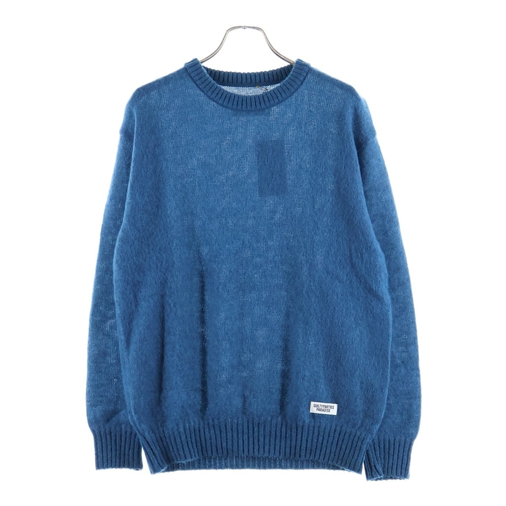 WACKO MARIA(ワコマリア) 22AW MOHAIR CREW NECK SWEATER モヘア クルーネック セーター ニット ブルー 22FW-WMK-KN05