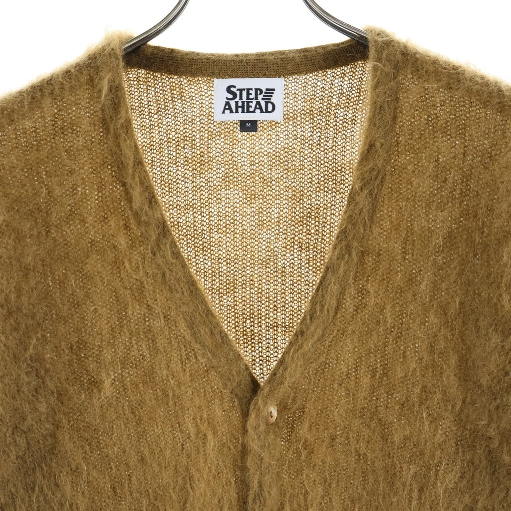 STEP AHEAD(ステップアヘッド) Mohair Cardigan W/Pocket Solid モヘアカーディガン ダブルポケット ブラウン