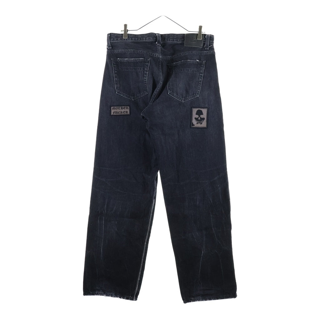 SUPREME(シュプリーム) 25AW × NUMBER NINE Patches Loose Fit Jean ナンバーナイン ダメージウォッシュ加工 ロゴワッペン ルーズフィット セルビッジ デニムパンツ ブラック
