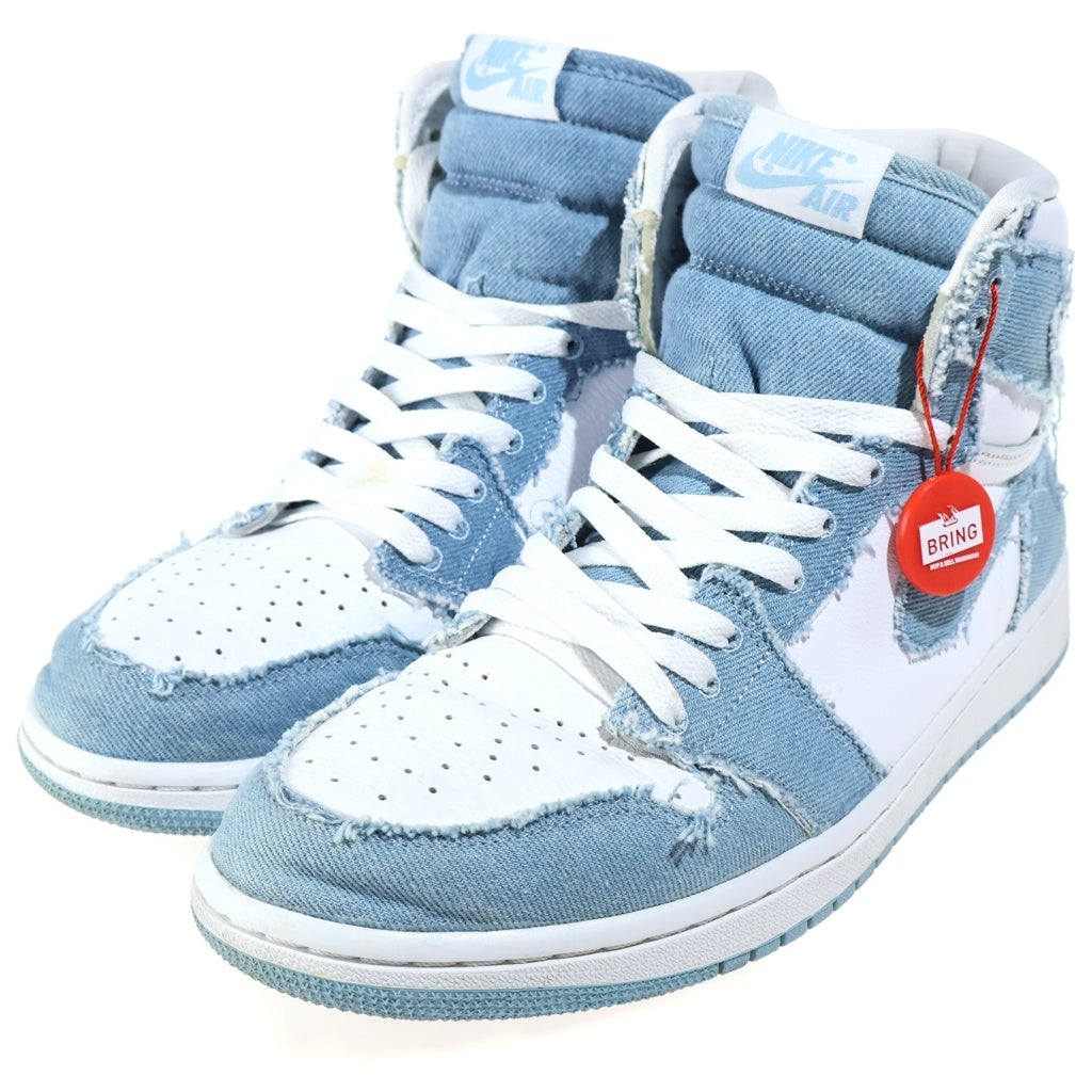 NIKE(ナイキ) WMNS AIR JORDAN 1 HIGH OG DENIM ウィメンズ エアジョーダン1 デニム ハイカットスニーカー ホワイト/ブルー US11/28cm DM9036-104