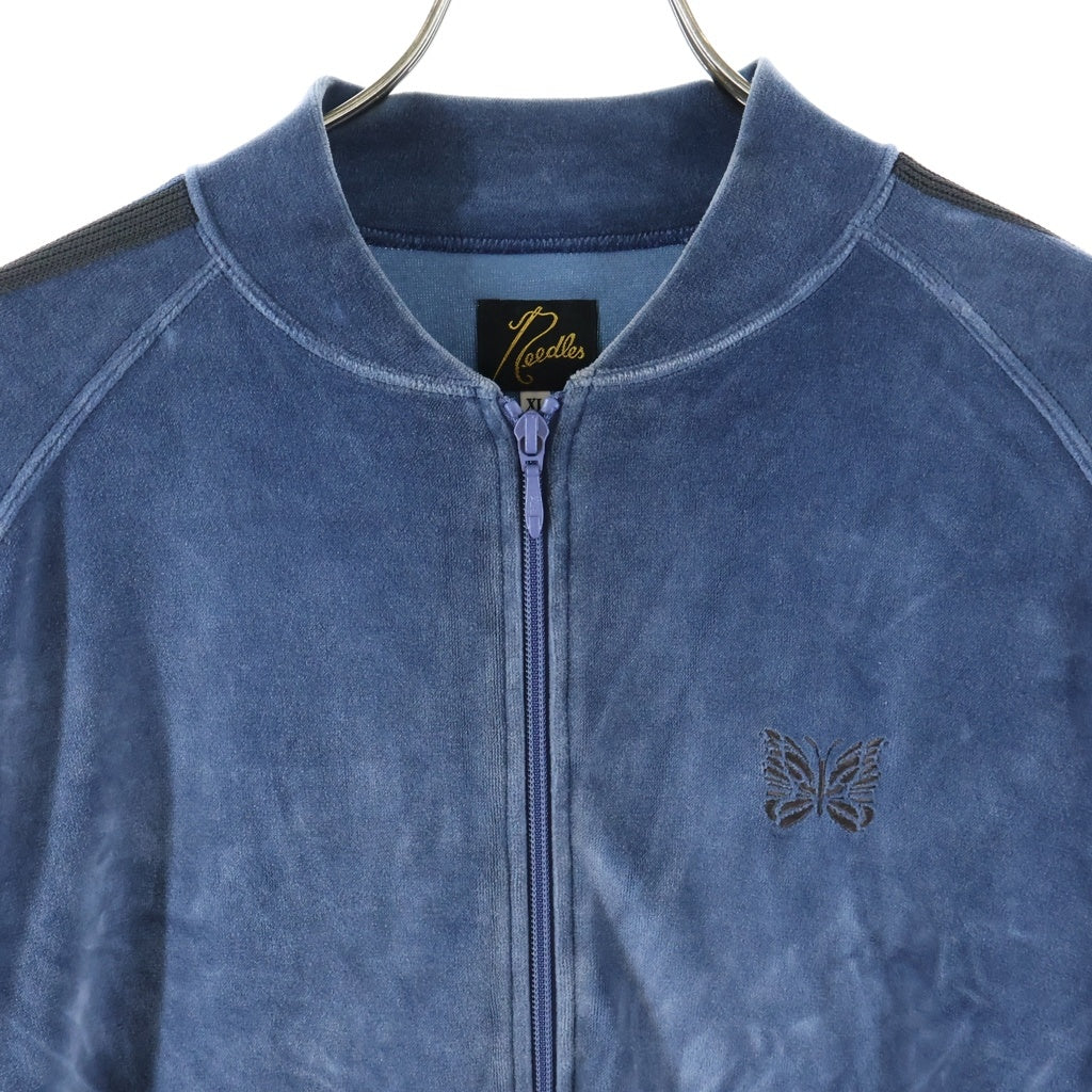 Needles(ニードルス) 23AW R.C.TRACK JACKET C PE VELOUR サイドライン ベロア トラックジャケット ブルー NS251