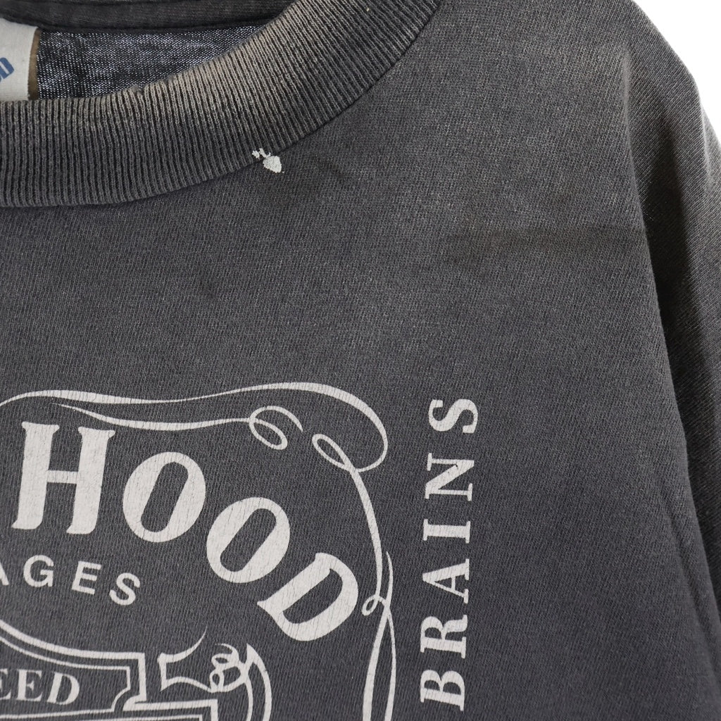 SAINT MICHAEL(セントマイケル) 25SS×NEIGHBORHOOD STHD. SS TEE FEARLESS ネイバーフッド 両面プリント ダメージ加工 半袖Tシャツ カットソー チャコールグレー SM-HR8-0000-C70/25119SMN-CSM03S