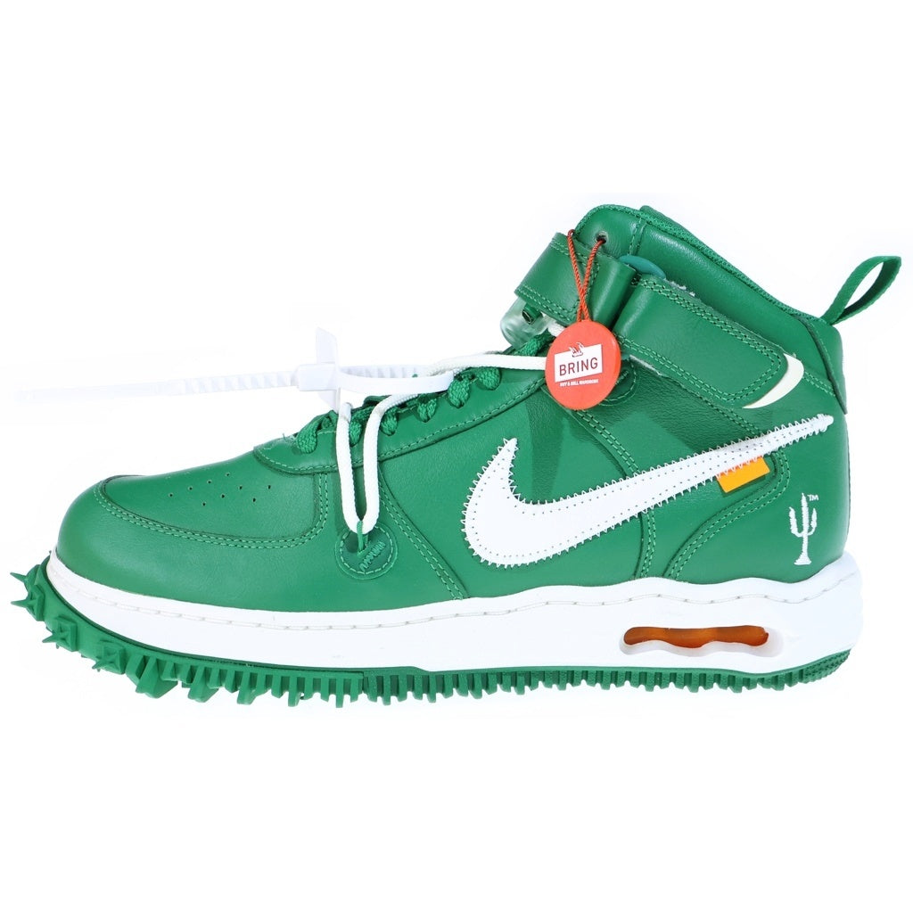 NIKE(ナイキ) ×OFF WHITE AIR FORCE1 MID SP LTHR DR0500-300 オフホワイト エアフォース1 ハイカットスニーカー グリーン US10.5/28.5cm