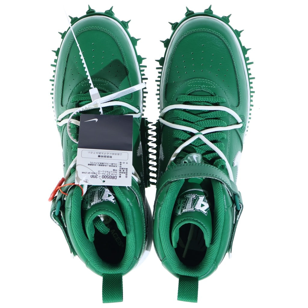 NIKE(ナイキ) ×OFF WHITE AIR FORCE1 MID SP LTHR DR0500-300 オフホワイト エアフォース1 ハイカットスニーカー グリーン US10.5/28.5cm
