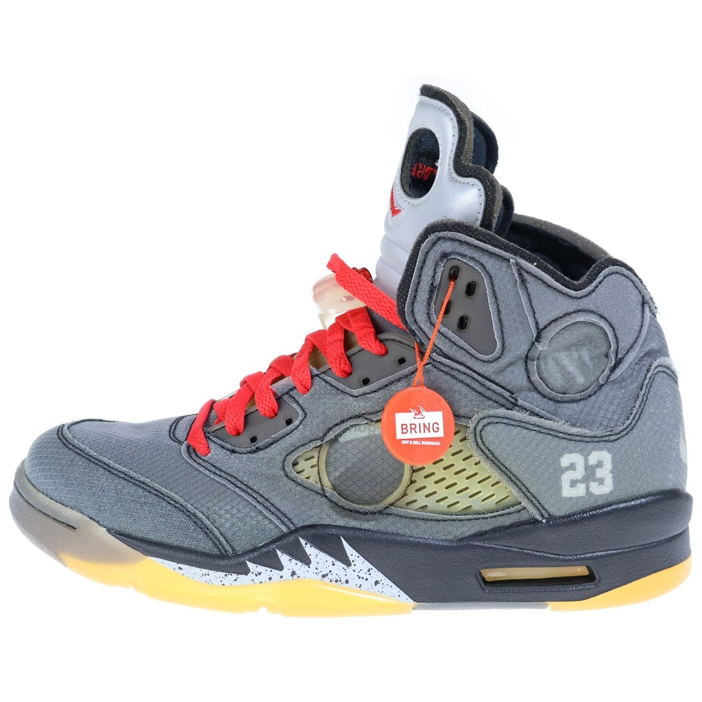 NIKE(ナイキ) ×OFF-WHITE AIR JORDAN 5 RETRO SP CT8480-001 オフホワイト エアジョーダン5 レトロ ハイカットスニーカー ブラック US10/28.0cm