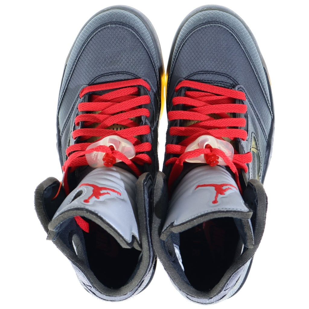 NIKE(ナイキ) ×OFF-WHITE AIR JORDAN 5 RETRO SP CT8480-001 オフホワイト エアジョーダン5 レトロ ハイカットスニーカー ブラック US10/28.0cm