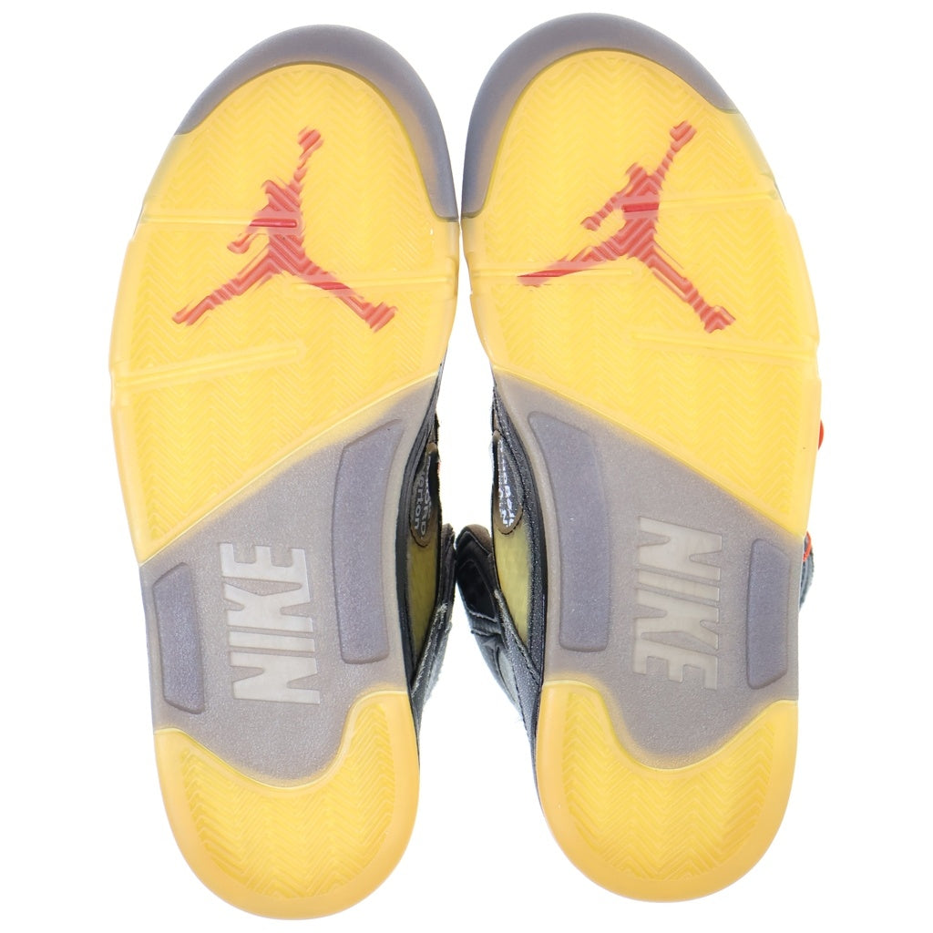 NIKE(ナイキ) ×OFF-WHITE AIR JORDAN 5 RETRO SP CT8480-001 オフホワイト エアジョーダン5 レトロ ハイカットスニーカー ブラック US10/28.0cm