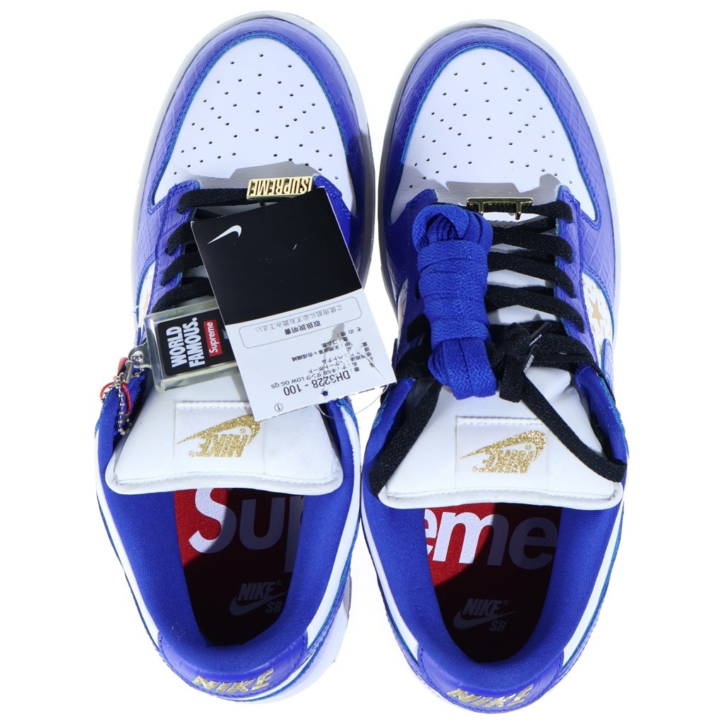 NIKE SB(ナイキエスビー) ×SUPREME DUNK LOW OG QS GOLD STARS WHITE/HYPER BLUE DH3228-100 シュプリーム ダンク ローカットスニーカー ブルー US9.5/27.5cm