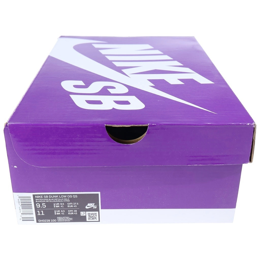 NIKE SB(ナイキエスビー) ×SUPREME DUNK LOW OG QS GOLD STARS WHITE/HYPER BLUE DH3228-100 シュプリーム ダンク ローカットスニーカー ブルー US9.5/27.5cm