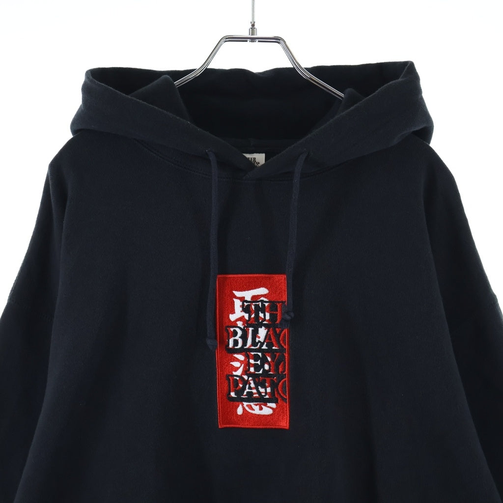 THE BLACK EYE PATCH(ブラックアイパッチ) 取扱注意 LABEL HOODIE SWEATSHIRT ラベル プルオーバーパーカー フーディー ブラック