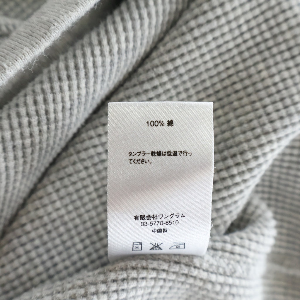 SUPREME(シュプリーム) 16AW Hooded Waffle Thermal ワッフル サーマル プルオーバーパーカー グレー