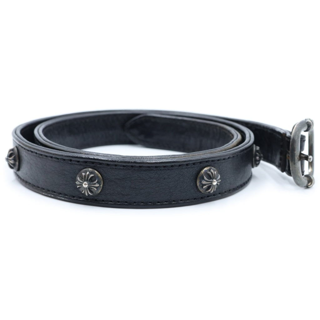 CHROME HEARTS(クロムハーツ) BLT GUNSLINGER0.75 CROSSBALL LEATHER BELT ガンスリンガー クロスボール レザーベルト ブラック