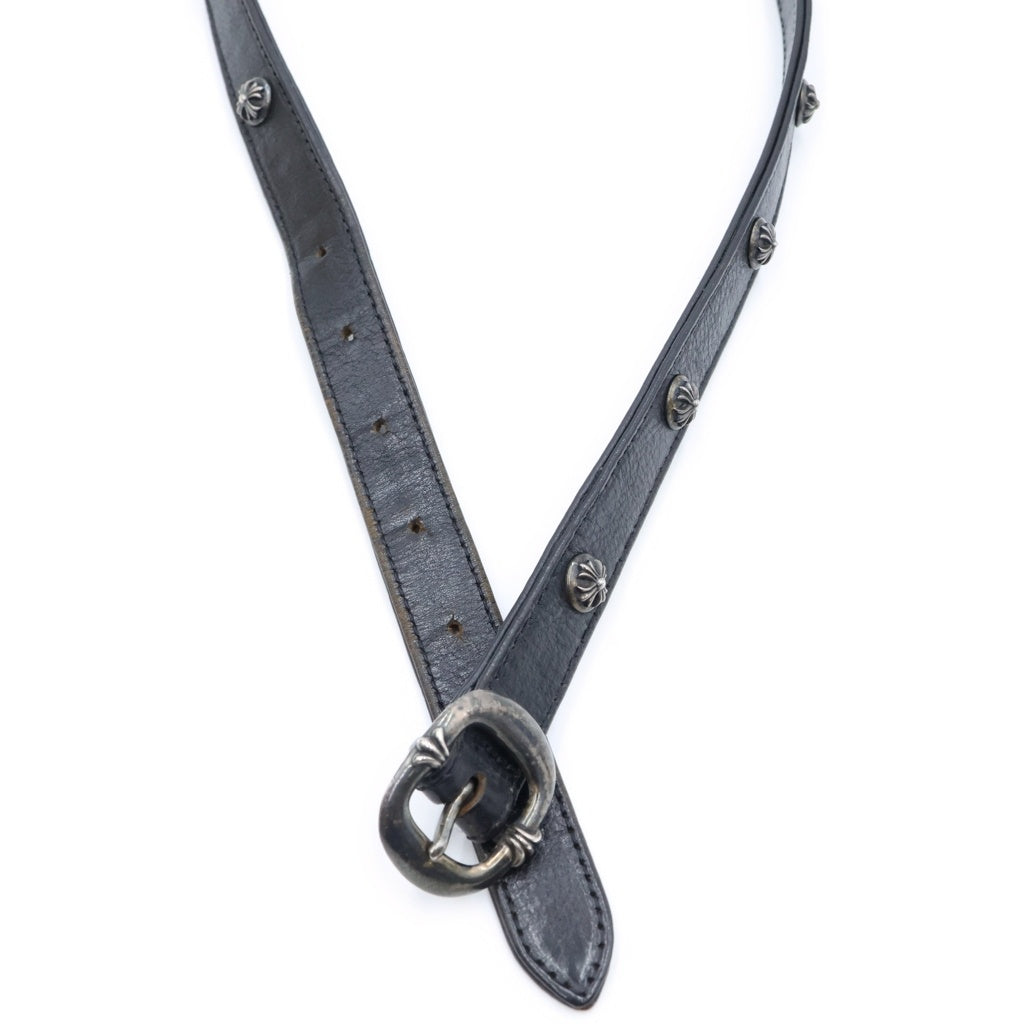 CHROME HEARTS(クロムハーツ) BLT GUNSLINGER0.75 CROSSBALL LEATHER BELT ガンスリンガー クロスボール レザーベルト ブラック