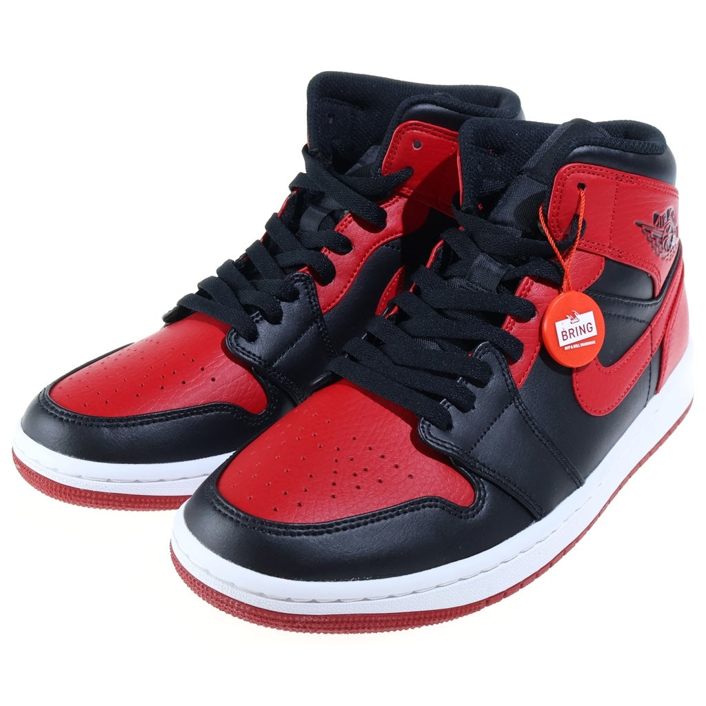 NIKE(ナイキ) AIR JORDAN 1 MID BRED 554724-074 エアージョーダン ブレッド ハイカットスニーカー ブラック/レッド US9/27.0cm