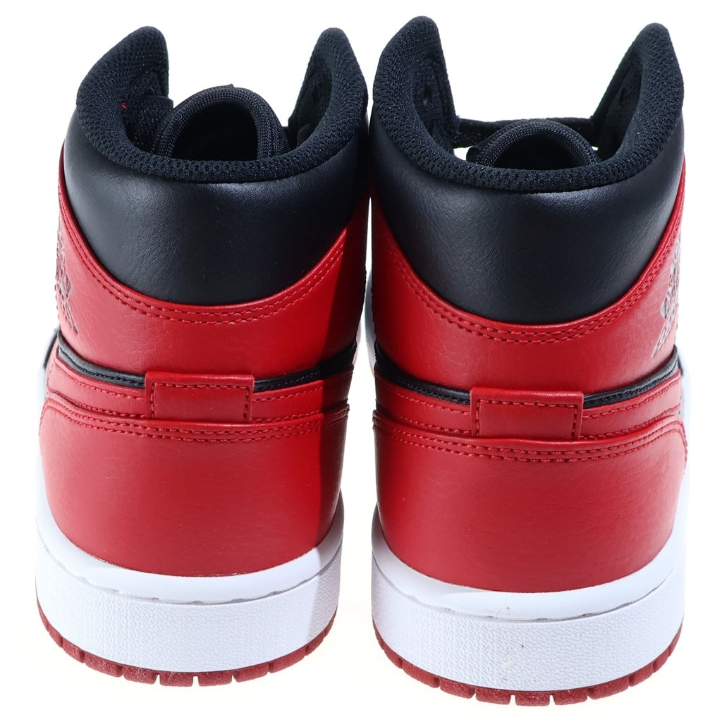 NIKE(ナイキ) AIR JORDAN 1 MID BRED 554724-074 エアージョーダン ブレッド ハイカットスニーカー ブラック/レッド US9/27.0cm