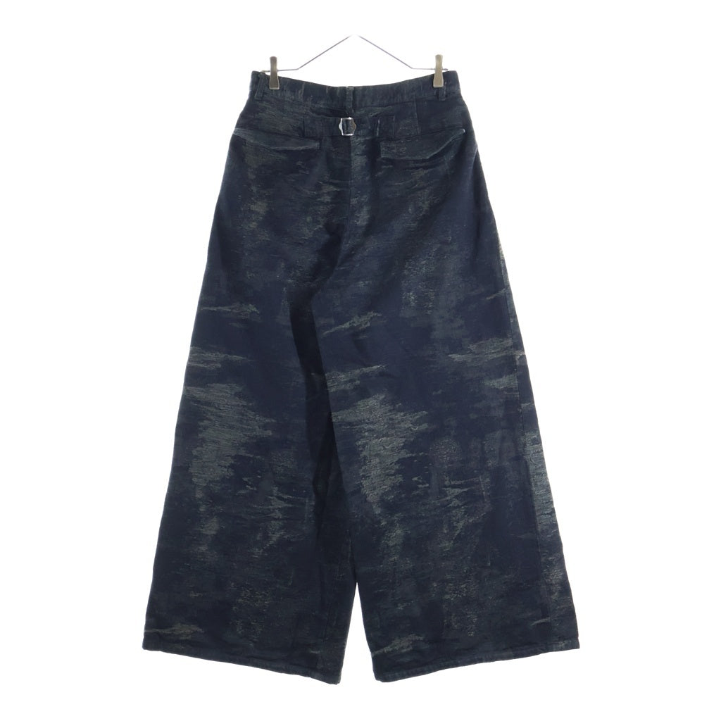 TAAKK(ターク) 25SS DENIM WIDE S/SLACKS ダメージ加工 デニムワイドパンツ ブラック TA25SS-PT015