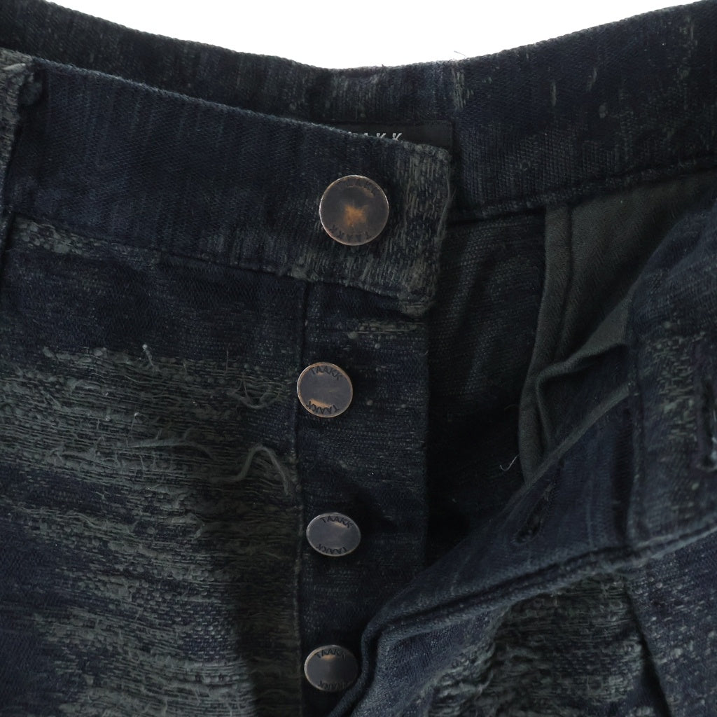 TAAKK(ターク) 25SS DENIM WIDE S/SLACKS ダメージ加工 デニムワイドパンツ ブラック TA25SS-PT015
