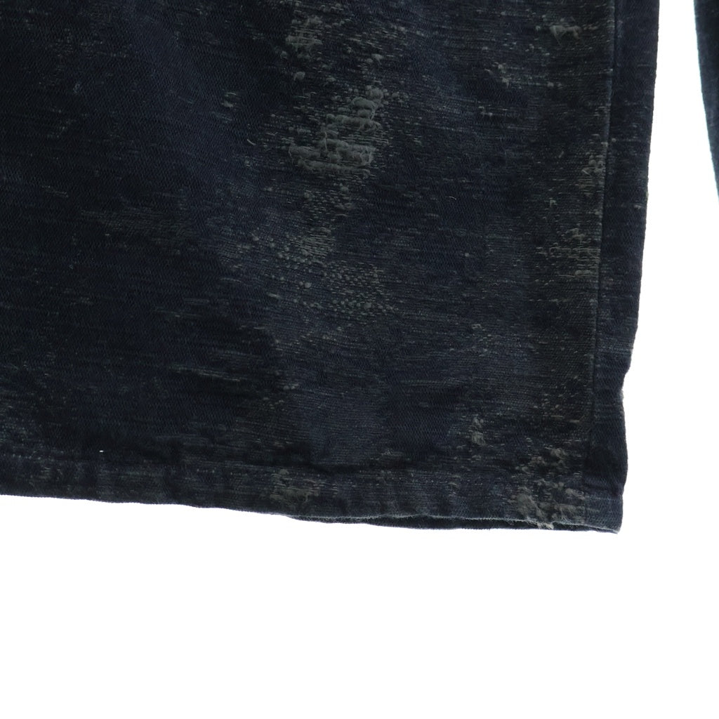 TAAKK(ターク) 25SS DENIM WIDE S/SLACKS ダメージ加工 デニムワイドパンツ ブラック TA25SS-PT015