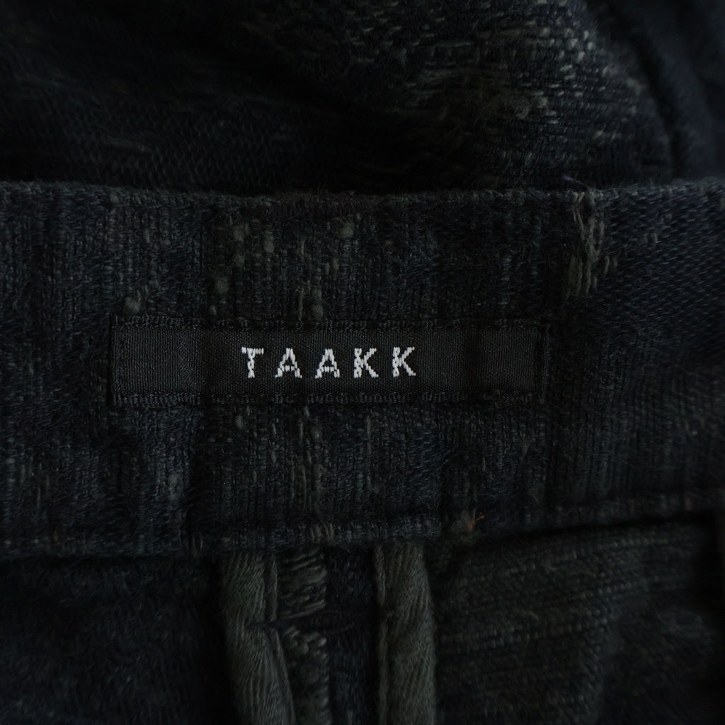 TAAKK(ターク) 25SS DENIM WIDE S/SLACKS ダメージ加工 デニムワイドパンツ ブラック TA25SS-PT015