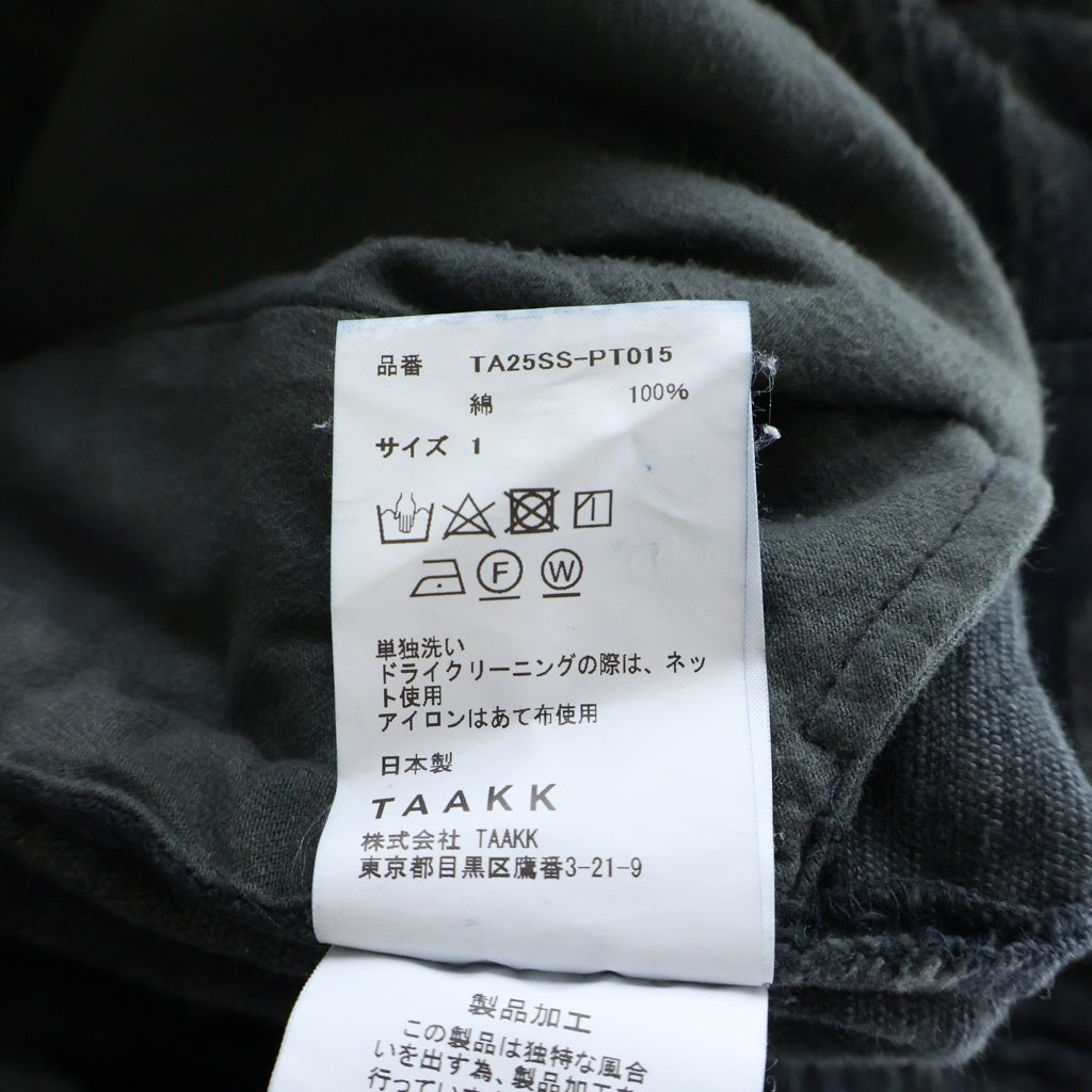 TAAKK(ターク) 25SS DENIM WIDE S/SLACKS ダメージ加工 デニムワイドパンツ ブラック TA25SS-PT015