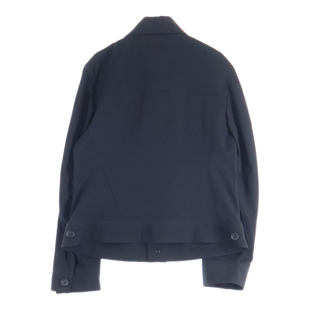 s'yte(サイト) WASHER FINISHED WOOL GABARDINE OPEN COLLAR SHORT BLOUSON ウールジャケット ブラック UY-Y02-101-1-01