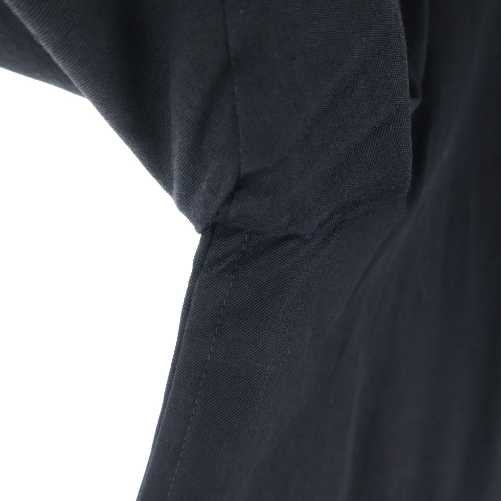 s'yte(サイト) WASHER FINISHED WOOL GABARDINE OPEN COLLAR SHORT BLOUSON ウールジャケット ブラック UY-Y02-101-1-01