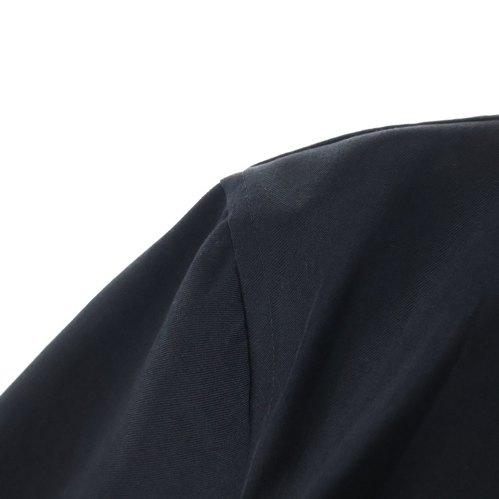 s'yte(サイト) WASHER FINISHED WOOL GABARDINE OPEN COLLAR SHORT BLOUSON ウールジャケット ブラック UY-Y02-101-1-01