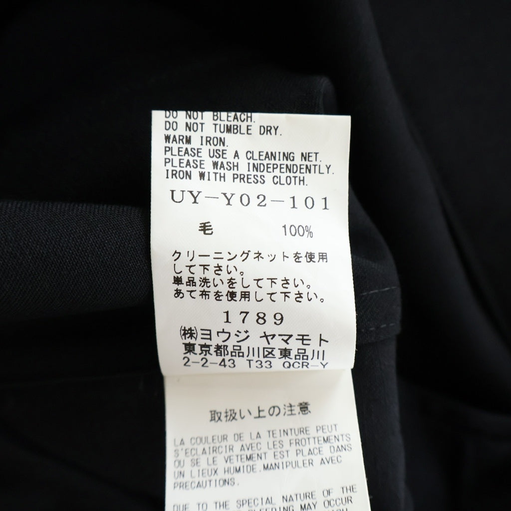 s'yte(サイト) WASHER FINISHED WOOL GABARDINE OPEN COLLAR SHORT BLOUSON ウールジャケット ブラック UY-Y02-101-1-01