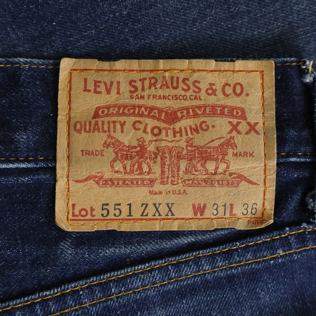 Levi's(リーバイス) 90S 551ZXX USA製 ボタン裏555 BIGE バレンシア工場 ジップフライ デニムパンツ ジーンズ インディゴ