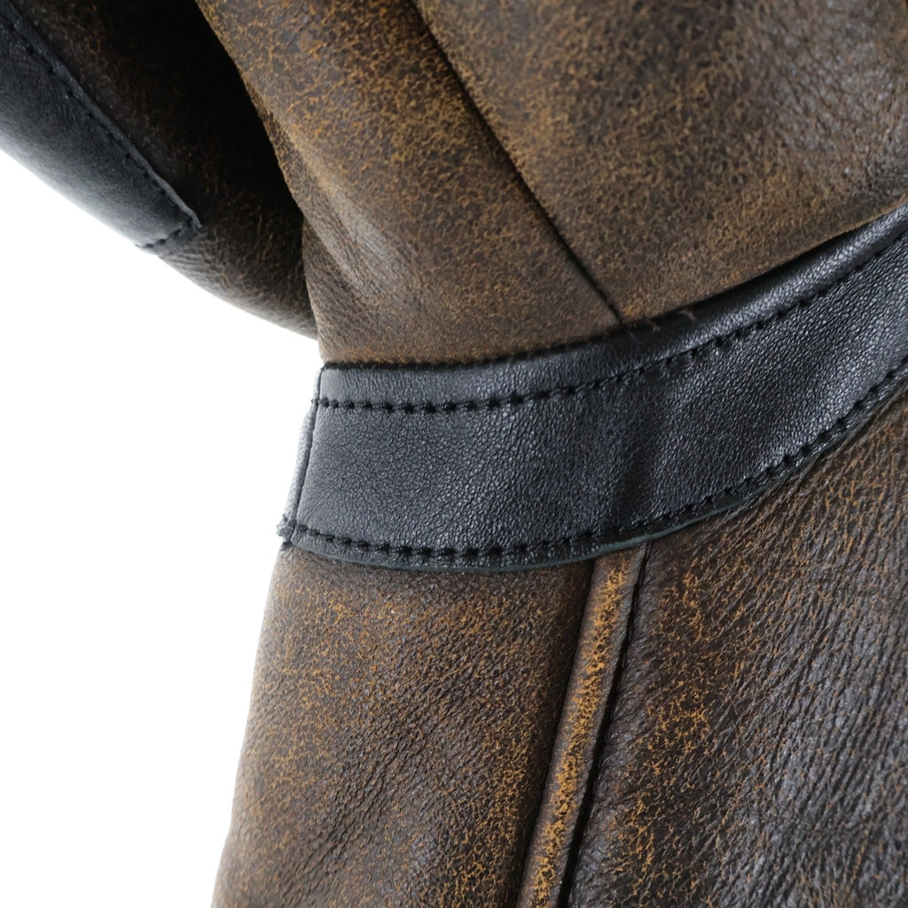COACH(コーチ) Shearling Atiator Jacket シアリング アビエータージャケット ファー付き ブラウン/ブラック/ブルー 79056