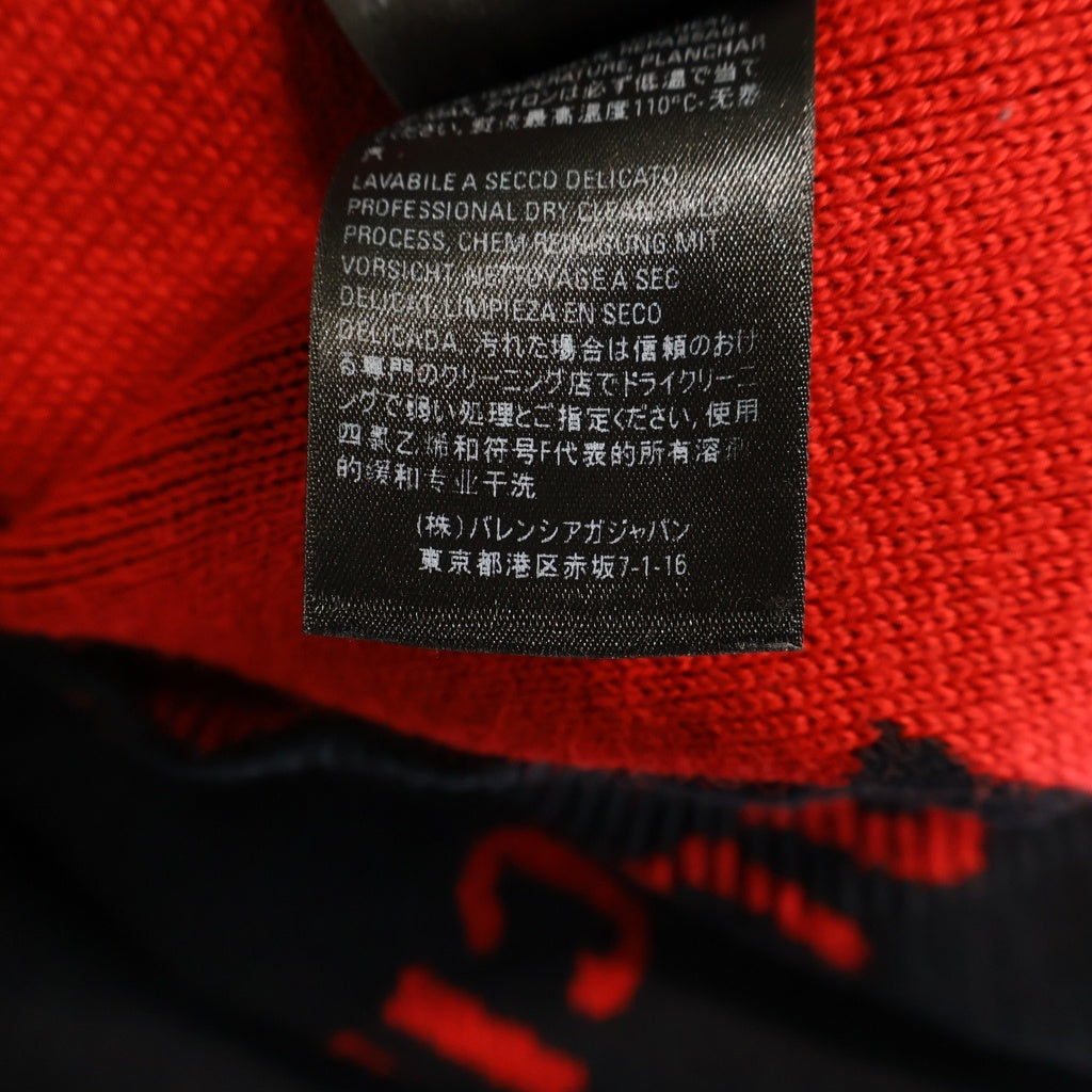 BALENCIAGA(バレンシアガ) 20AW ALLOVER LOGO CREWNECK KNIT オーバーサイズ ロゴニット クルーネックセーター ブラック/レッド 625970 T3178
