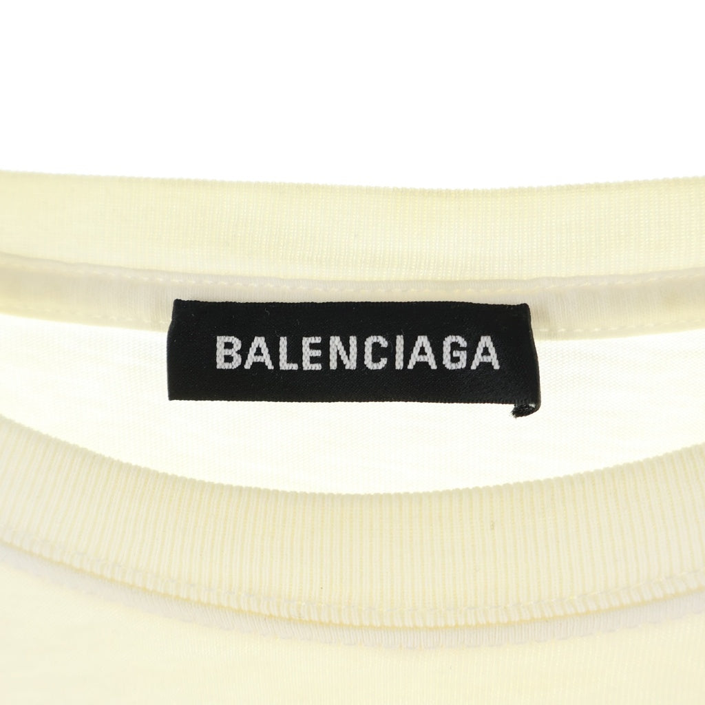 BALENCIAGA(バレンシアガ) 18SS BB MODE CREWNECK TEE BBロゴ プリント半袖Tシャツ カットソー ホワイト 492258 TYK23