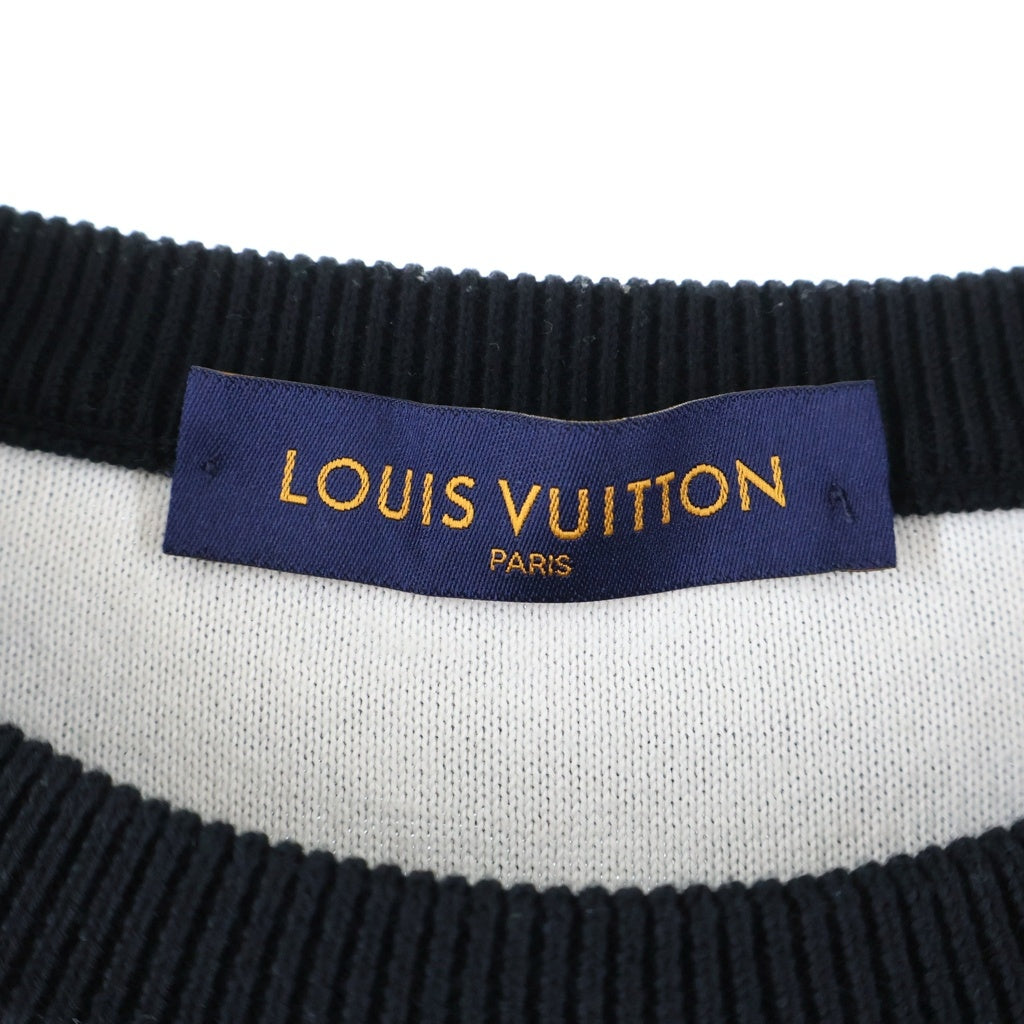 LOUIS VUITTON(ルイヴィトン) 20AW GRADIENT MONOGRAM KNIT グラデーション モノグラム総柄 クルーネックニットセーター ブラック RM202 USO HJN87W