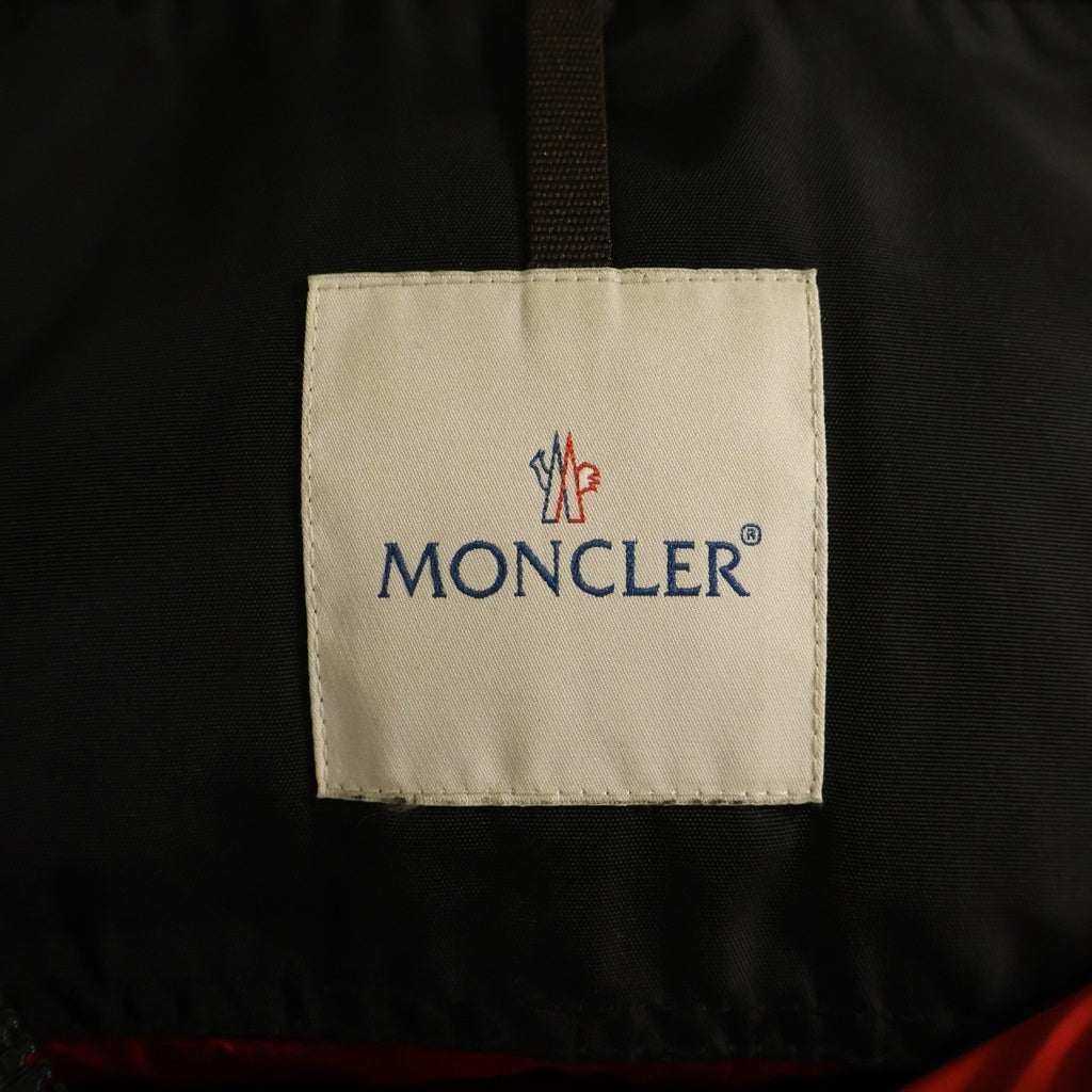 MONCLER(モンクレール) LIBERRATION タータンチェック柄 フード付き ダウンベスト レッド