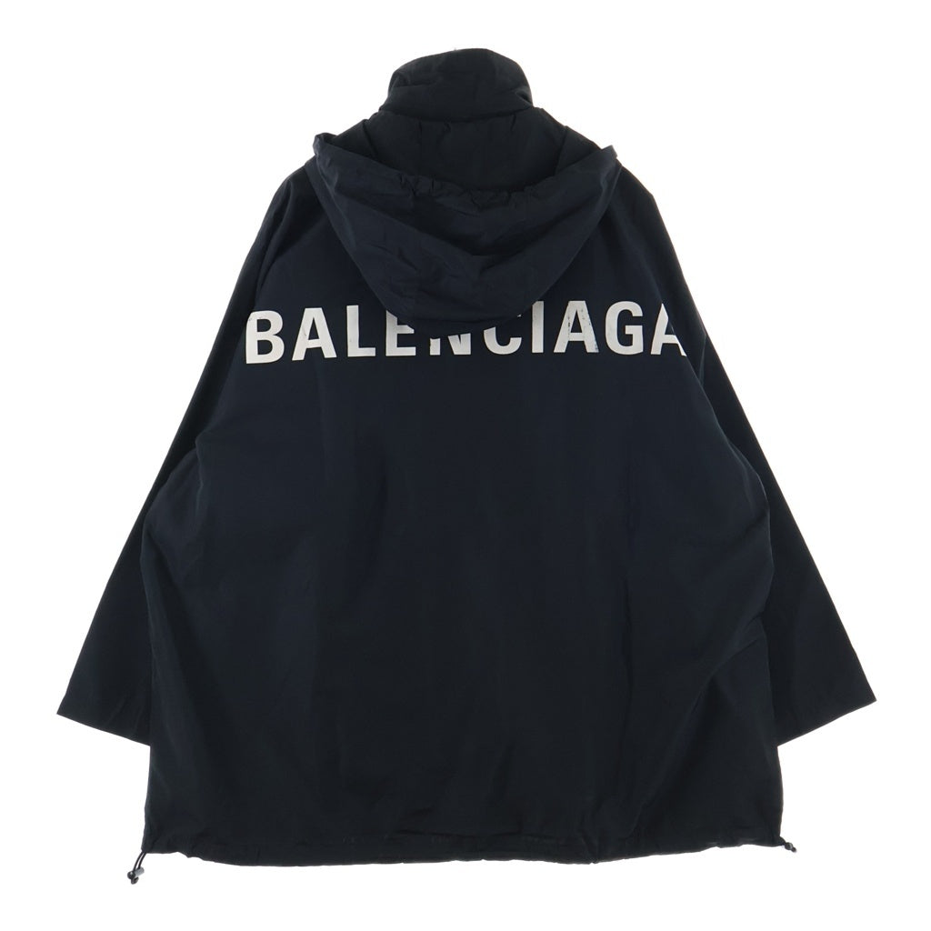 BALENCIAGA(バレンシアガ) バックロゴプリント ドローコード付き ナイロンジャケット ブラック レディース 536147 TYD36