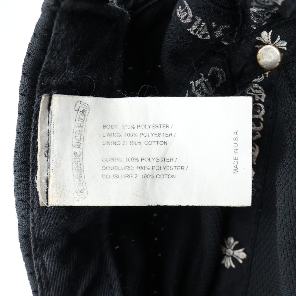 CHROME HEARTS(クロムハーツ) MESH CAP ホースシュー刺繍 スクロールラベル メッシュキャップ 帽子 ブラック
