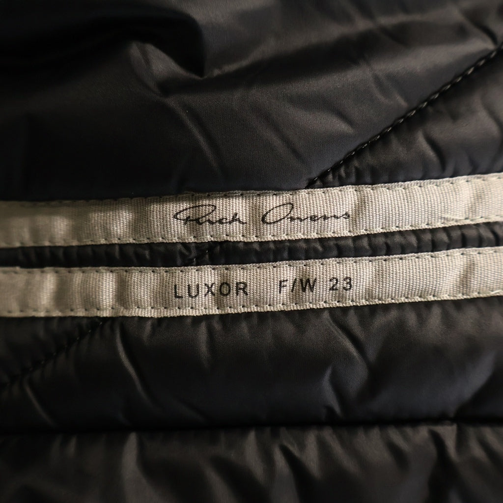 Rick Owens(リックオウエンス) 23AW Hooded Liner Coat フーデッド ノースリーブ パデッド コート ブラック RR02C7921BR