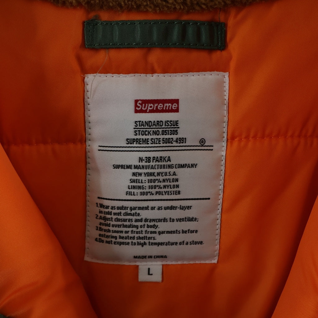 SUPREME(シュプリーム) 18AW Logo Tape N-3B Parka ロゴタイプ N-3Bパーカー ファー付き カーキ