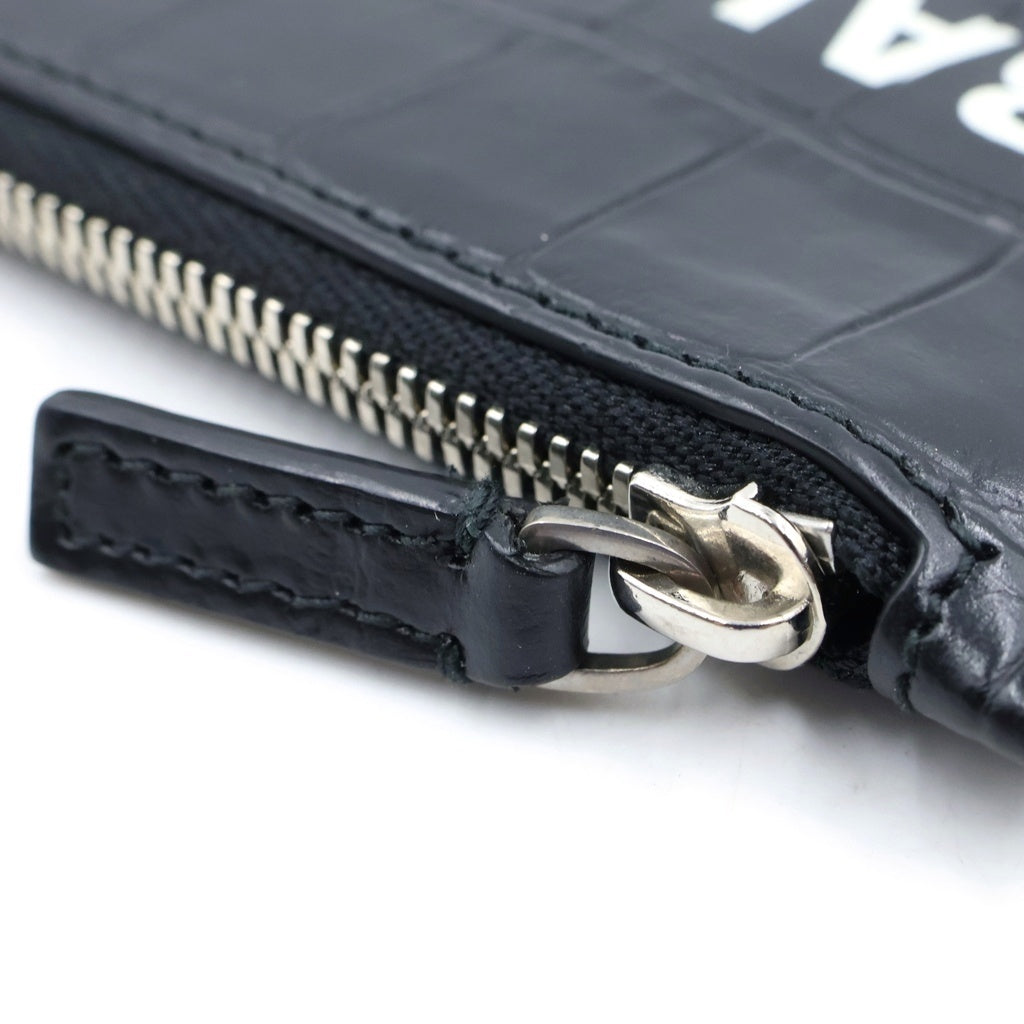BALENCIAGA(バレンシアガ) クロコ型押し ネックストラップ付き カードケース ブラック 594548 レディース