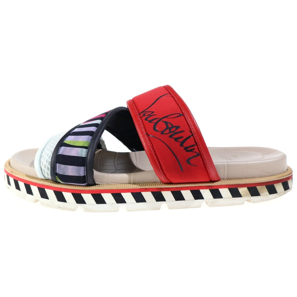 CHRISTIAN LOUBOUTIN(クリスチャンルブタン) クロコ型押し レザーサンダル マルチカラー 1191433